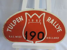 Vintage 1962 Tulpen Rallye Car Club Rally Plate Plaque Sign Metal #190 picture