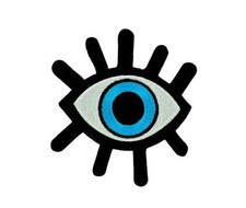 Patch embroidered badge flag backpack eye blue fusible picture