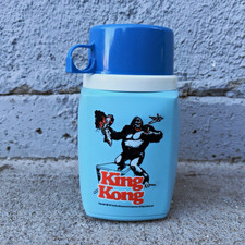 3 Piece Blue 1977 King Kong Thermos picture