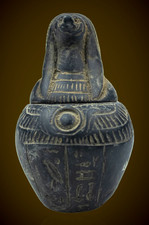 Egyptian Canopic Jar Authentic Ancient Egyptian Antique Statue Artifact BC picture