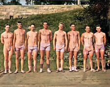 1911 YALE VARSITY ROWING TEAM Crew COLOR TINTED PHOTO  (198-Y) picture