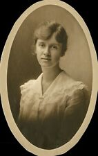 Vintage Old 1915 Photo of a Pretty Edwardian Woman Girl in Wispy Lace Blouse 🎀 picture