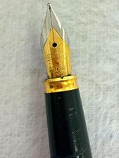 Vintage Diplomat Fountain Pen Striped Metal Gold Trim Two-Tone M Nib Germany picture