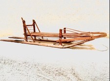Vintage Alaskan Iditarod Inuit Dog Sled Hand Made Wood Model 25