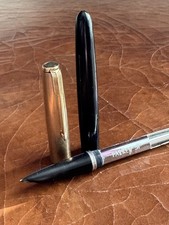Vintage Parker 51 Fountain Pen Black Barrel 12K Gold Filled Cap For Restoration picture