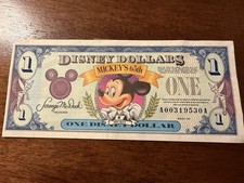Uncirculated Disney Dollars Mickey's 65th $1 OneDollar Denomination 1993 Vintage picture