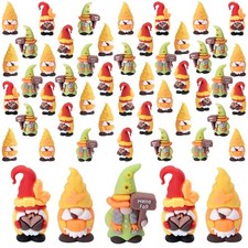 60 Pcs Fall Mini Gnomes Figurines Thanksgiving Miniature Gnome Ornaments picture