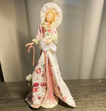 Popular Creations Bonnie Radzky Hand Painted Victorian Lady Figurine Floral picture