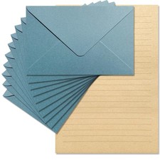 Premium Velvet-Touch Stationery Set - 24 Writing Sheets, 12 Envelopes - Elegant picture