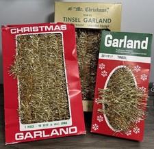 Vtg 1970s Mr Christmas & Garland Tarnish-Proof Gold TINSEL Sears Tree *Read picture
