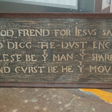Antique 1800-1849 Religious Bible Verse Wood Framed Vertical Wall Sign picture