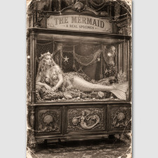 Old Photo Print Circus Mermaid Vintage Freak Oddity Preformer Odd Sideshow 324 picture