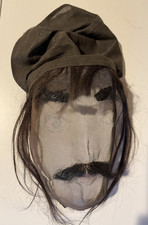 Antique Odd Fellows Ceremonial Mask Hand Painted Wire Mesh C. 1900 picture