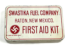 RARE 1920's Swastika Fuel Company Tin coal Advertising PRE-WW2 raton New Mexico picture