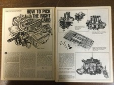 Misc 6805 Article How To Pick The Right Carburetor 3 pg Holley Carter Rochester picture