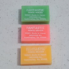 RARE Vintage 1970s Lot Fantastik Gummy Plastic Japan Wescosa Pencil Eraser NOS picture