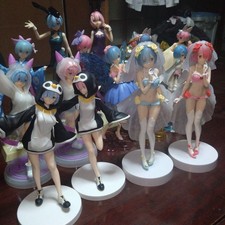 Re:Zero Figure Set 16 Piece Rem Ram Figures Used Authentic Limited Collectible picture