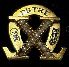 Nice older Chi Omega Sorority Pin Pearls picture