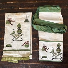 Kitchen Towel & Half Apron Table/Plant Terry Cloth Retro MCM Country NOS CANNON picture