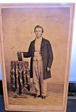 Antique 1866 CDV Photo of man Lew Sutton with Revenue stamp picture