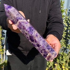 1.72LB Natural Dream Amethyst Crystal Column Wand Obelisk Point Reiki Healing picture