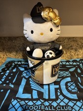 LAFC HELLO KITTY PLUSH, POPCORN BUCKET LIMITED EDITION SET NEW Blue Bandanna. picture