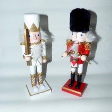 Vintage Wooden Nutcracker Pair Soldier Drummer Christmas Germany 10