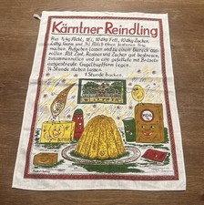 Vintage 1970s Karntner Reindling Tea Towel From Austria Austria Recipe Cloth picture