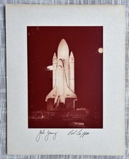 SIGNED Space Shuttle Columbia John Young Bob Crippin STS-1 Red Number w/ COA picture