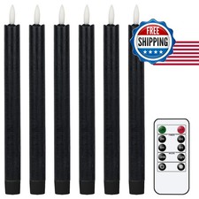 GenSwin Flameless Taper Candles LED Battery Operated Remote Timer Black picture