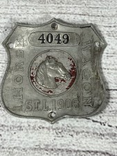 Antique 1906 St Louis 1 Horse Wagon License Badge Tag Plate Missouri 4049 picture