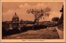Roma St. Peter's Basilica Porta Cavalleggeri Sepia Postcard c.1910s picture