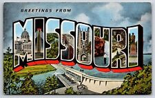 Greetings Missouri MO LARGE LETTER Vintage EC KROPP Postcard picture