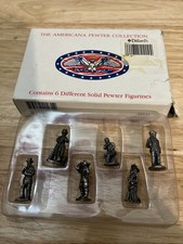 RARE VINTAGE DILLARDS THE AMERICANA PEWTER COLLECTION 6 SOLID PEWTER FIGURINES picture