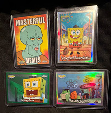 Topps Chrome 2025 SpongeBob SquarePants 4-Card Lot Chrome Handsome Squidward picture