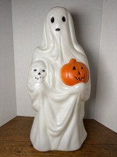 Vintage Empire Ghost With Skull And Pumpkin Blow Mold 23” picture