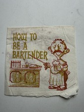 Vintage 1960s Fort Howard How to Be a Bartender Cocktail Napkin Bar Humor picture