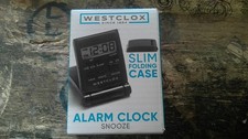 Westclox Slim Folding Travel Alarm Clock LCD Backlight Black picture