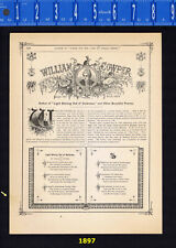 Poet William Cowper & S. Taylor Coleridge - 1897 Biographical Sketches picture