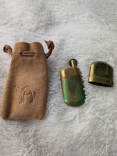 NOS Vintage Joe Camel Brass No.5 Lighter & Embossed Suede Pouch Set Unfired picture