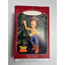 Vintage 1998 Hallmark Keepsake Woody the Sheriff Ornament Open Box picture