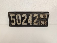 Vintage 1916 NEBRASKA License Plate picture