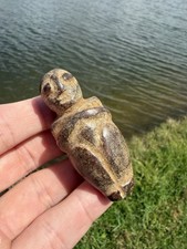 Rare Pre Columbian Native American Human Effigy Idol Figure Drilled Pendant picture