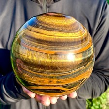 6.7LB Large Natural Tiger's Eye Ball Quartz Crystal Sphere Gem Healing Décor picture