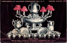 Postcard Sterling Silver First Prize Colorado Commandery No. 1 K.T. Denver 1913 picture