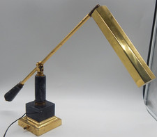 VTG Robertson Transformer Co Brass Marble Counterbalance Fluorescent Desk Lamp picture