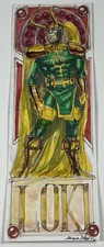 2012 Marvel Premier ADRIANA MELO Loki 8-Panel SKETCH CARD *published artist picture