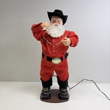VTG Holly Jolly Rockin Santa Singing Hip-Swingin' Santa Cowboy 1998 Tested Works picture