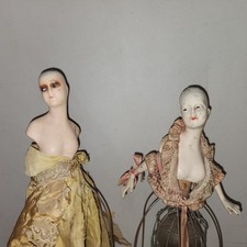 Antique 1920s Half Doll Boudoir Lamp-munzerlite  14