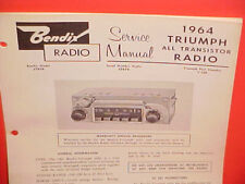 1964 TRIUMPH SPITFIRE MARK MK I TR4 1200 HERALD BENDIX AM RADIO SERVICE MANUAL picture